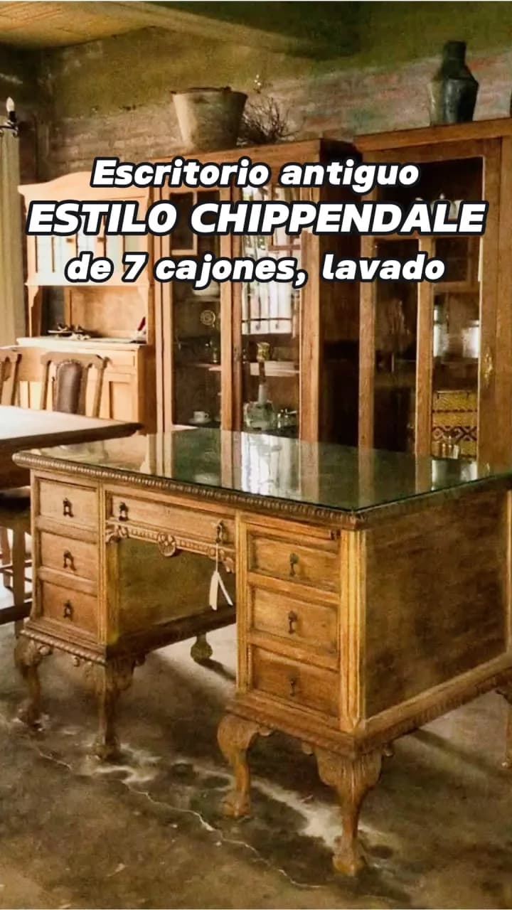 Escritorio Chippendale de roble