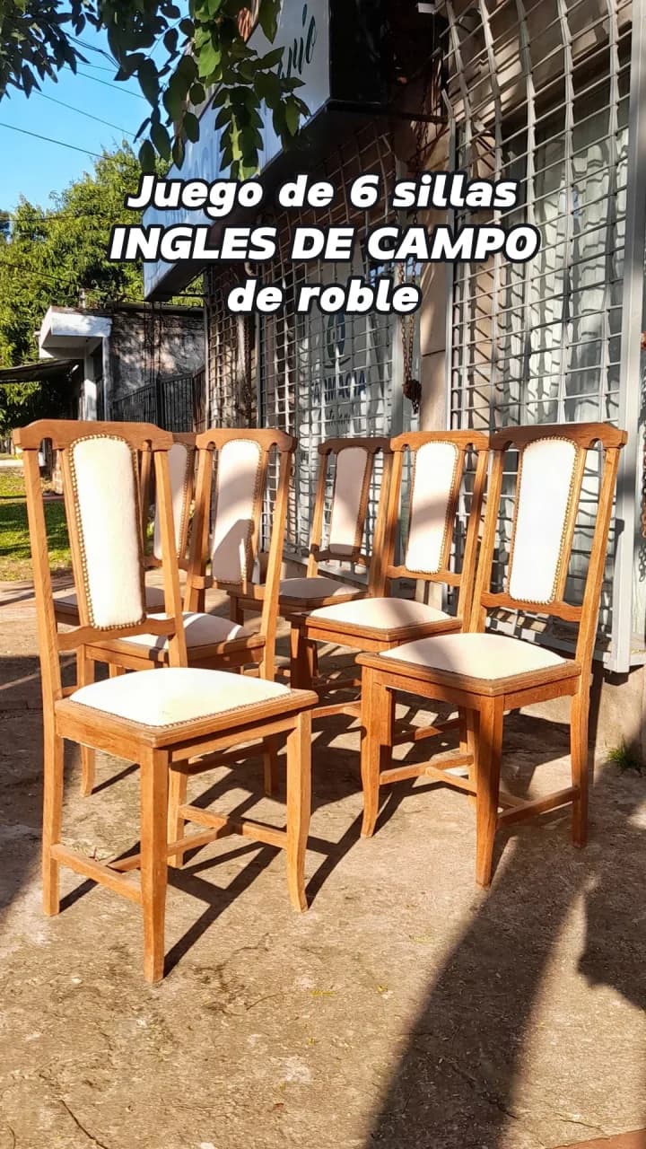 Sillas, Juego de 6 estilo Ingles de campo