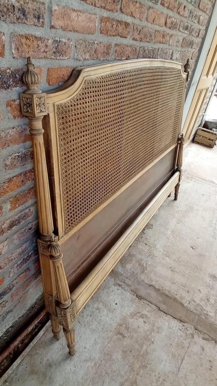 Cama Luis XVI con Esterillas de 2 plazas, cabecera y piecera