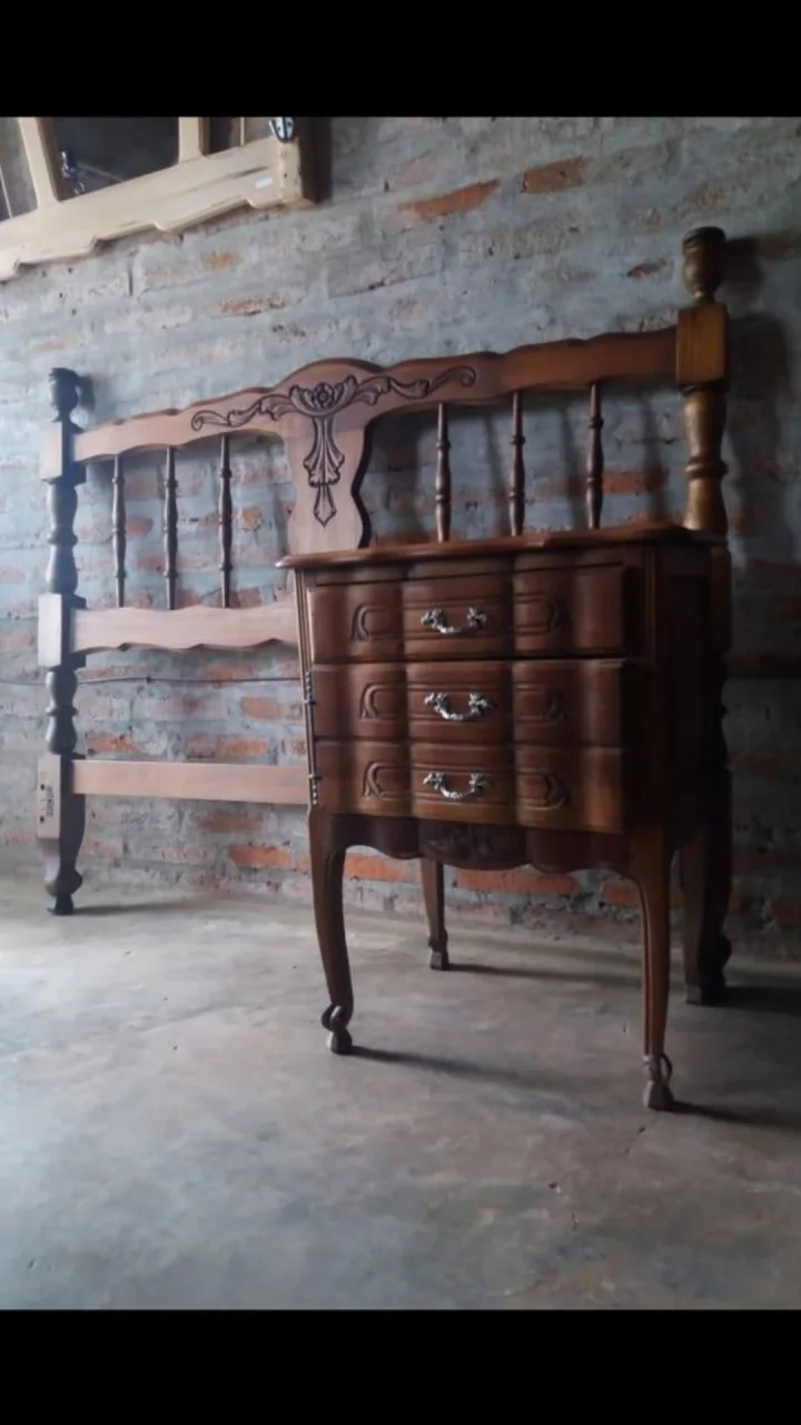 Cabecera 1,40m, para cama o sommier de 1,40m + mesa de luz provenzal (oferta x2)